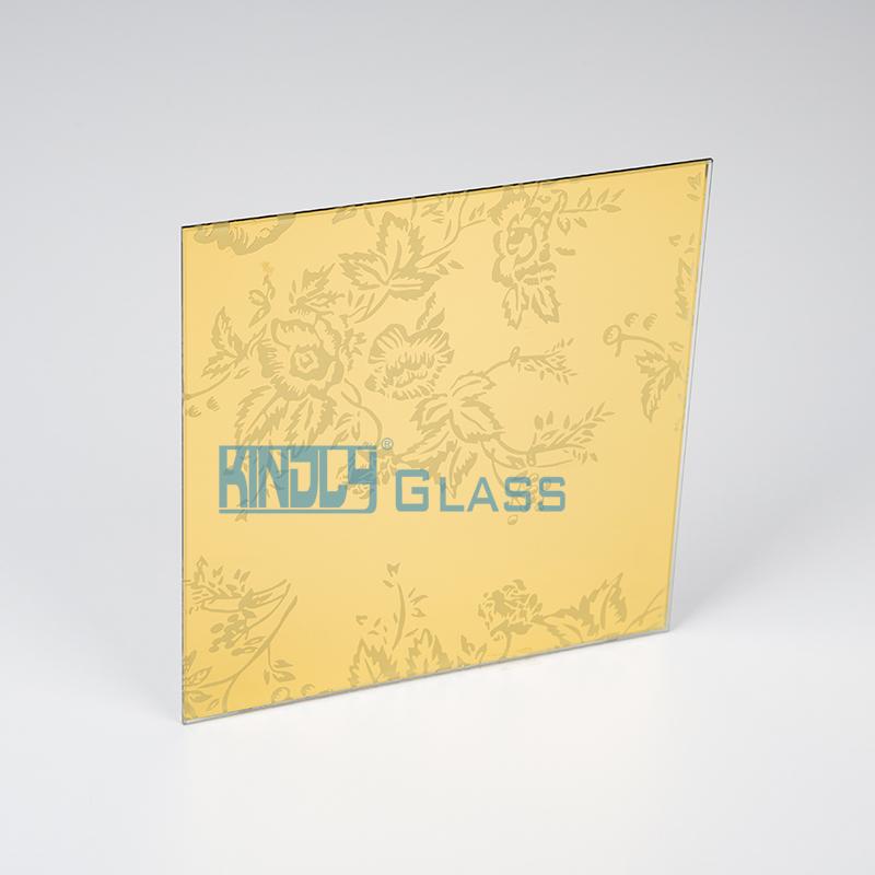 Acid Etched + Golden Yellow Coated Jacquard Glass A